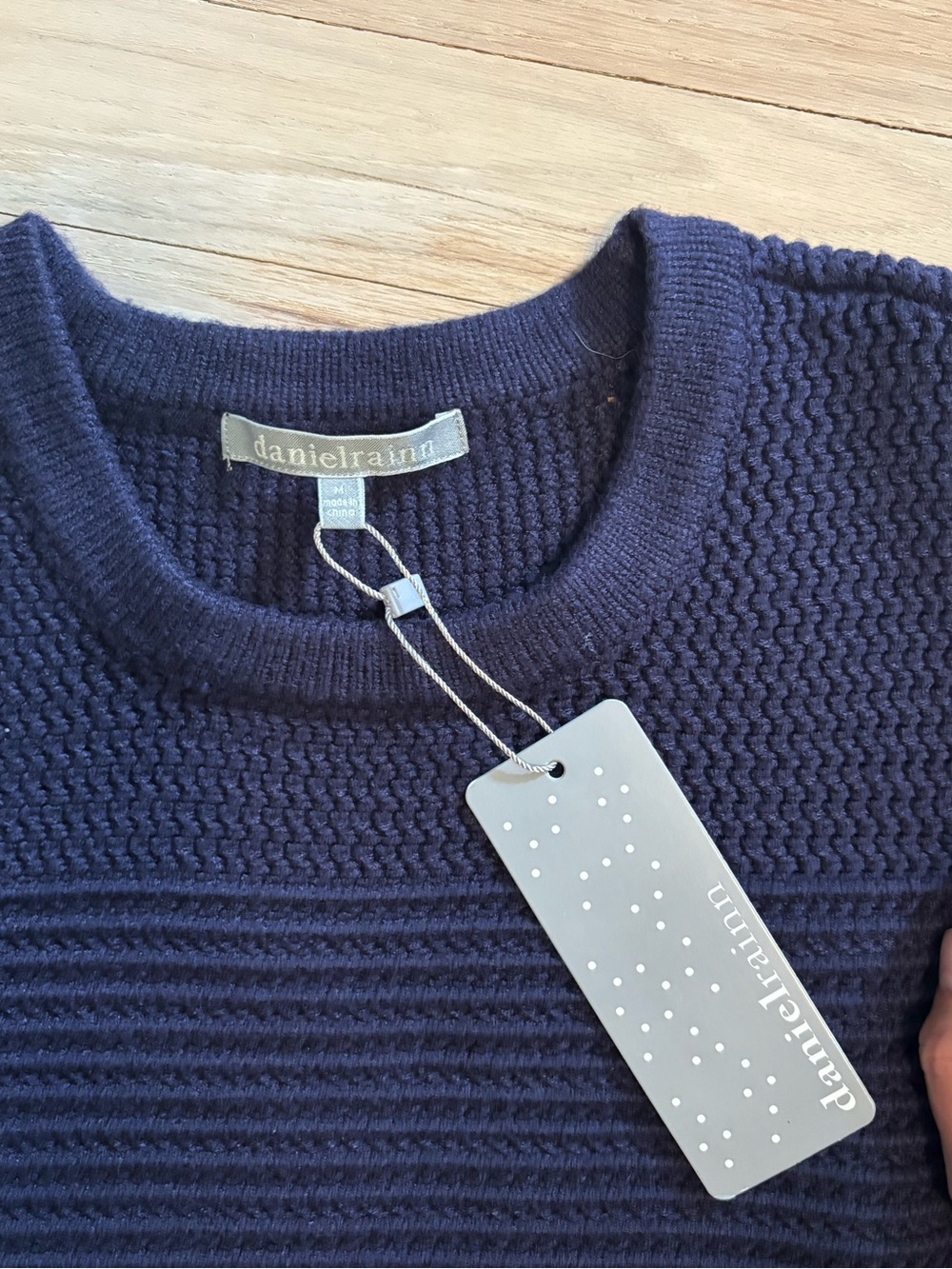 Women’s Navy Short-Sleeve Knit Sweater - Picture 2 of 3